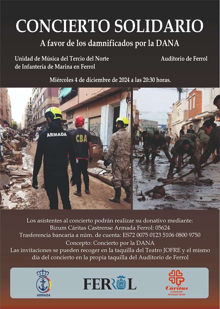 Concierto Solidario a Favor de los Damnificados por la Dana (2024) en Ferrol