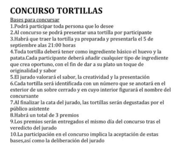 Concurso de Tortilla de Patatas de Trellerma en Toén