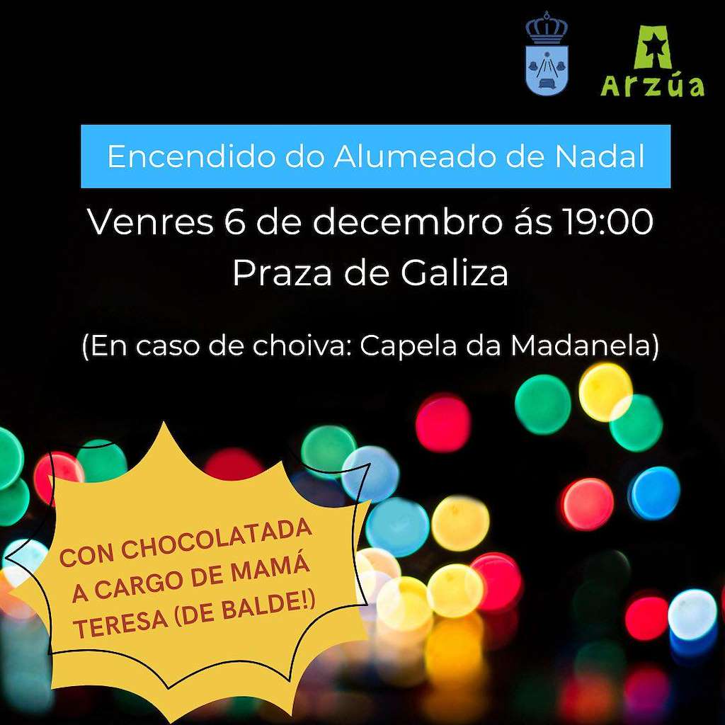 Encendido do Alumeado de Nadal (2024) en Arzúa