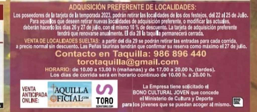 Feria Taurina - Corrida de Toros en Pontevedra