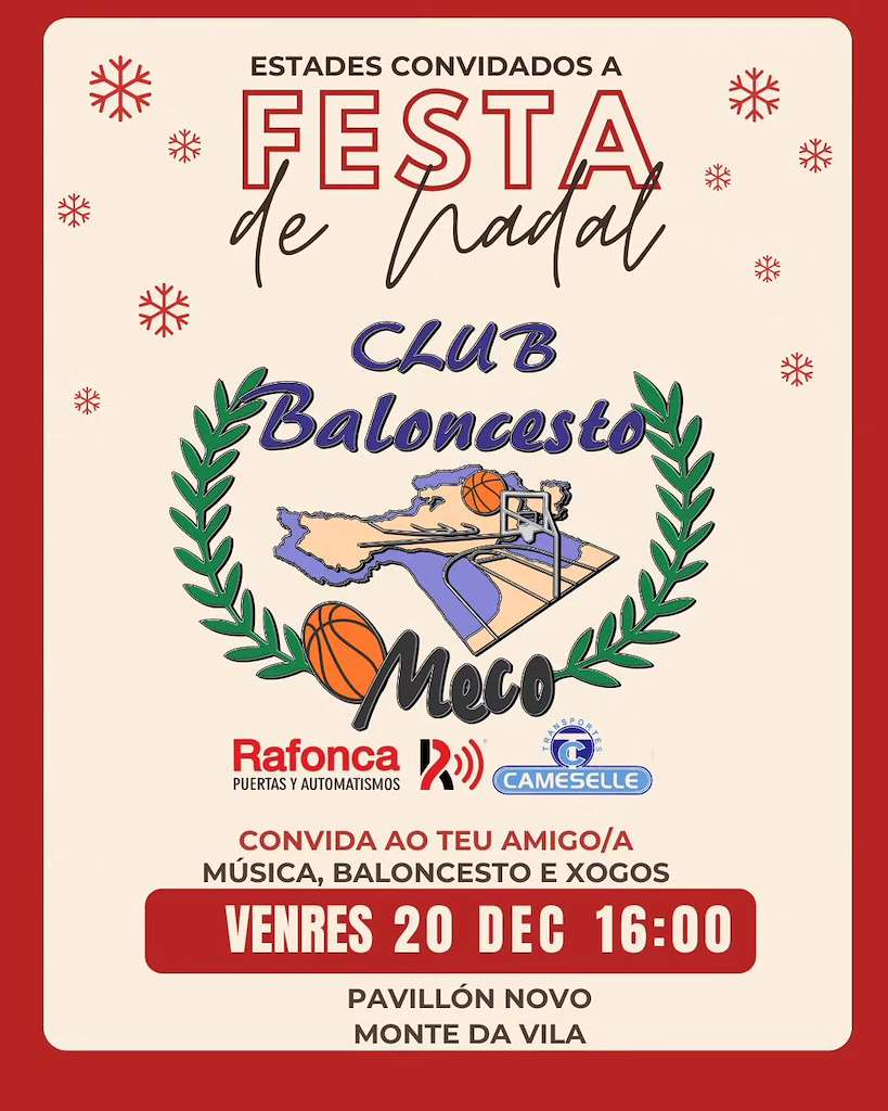 Festa de Nadal do Club de Baloncesto O Meco (2024) en O Grove