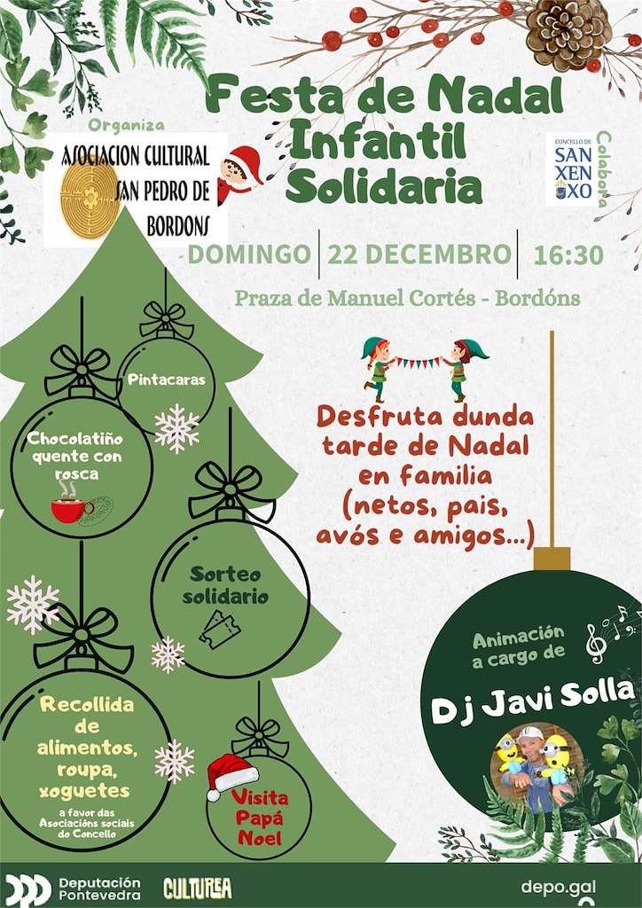 Festa de Nadal Infantil Solidaria de Bordóns en Sanxenxo