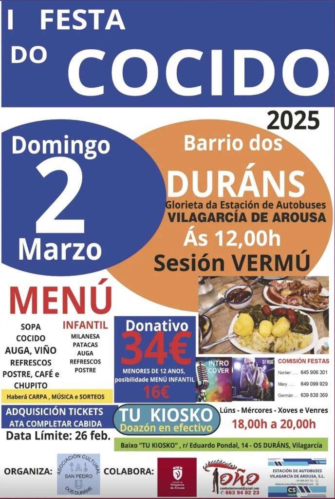 I Festa do Cocido de Os Duráns (2025) en Vilagarcía de Arousa