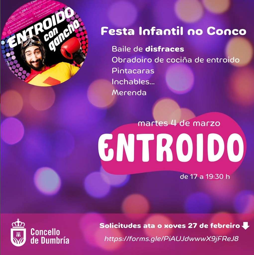 Festa Infantil de Entroido no Conco (2025) en Dumbría