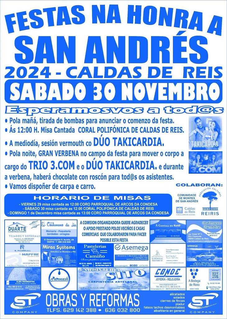 Festas de San Andrés (2024) en Caldas de Reis