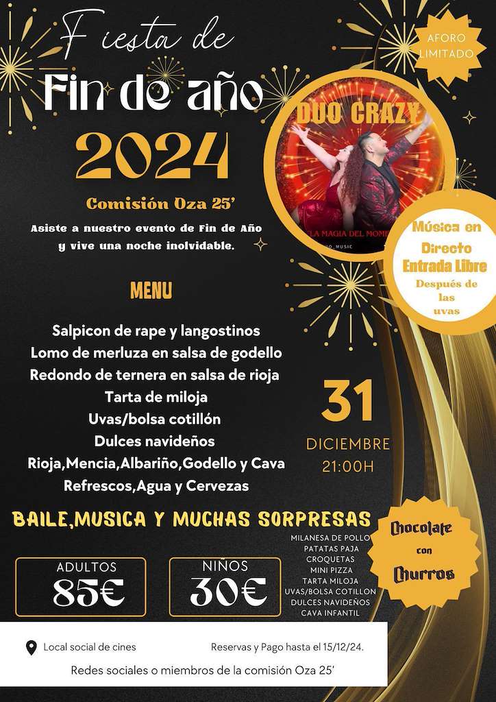 Fiesta Fin de Año (2024) en Oza Cesuras