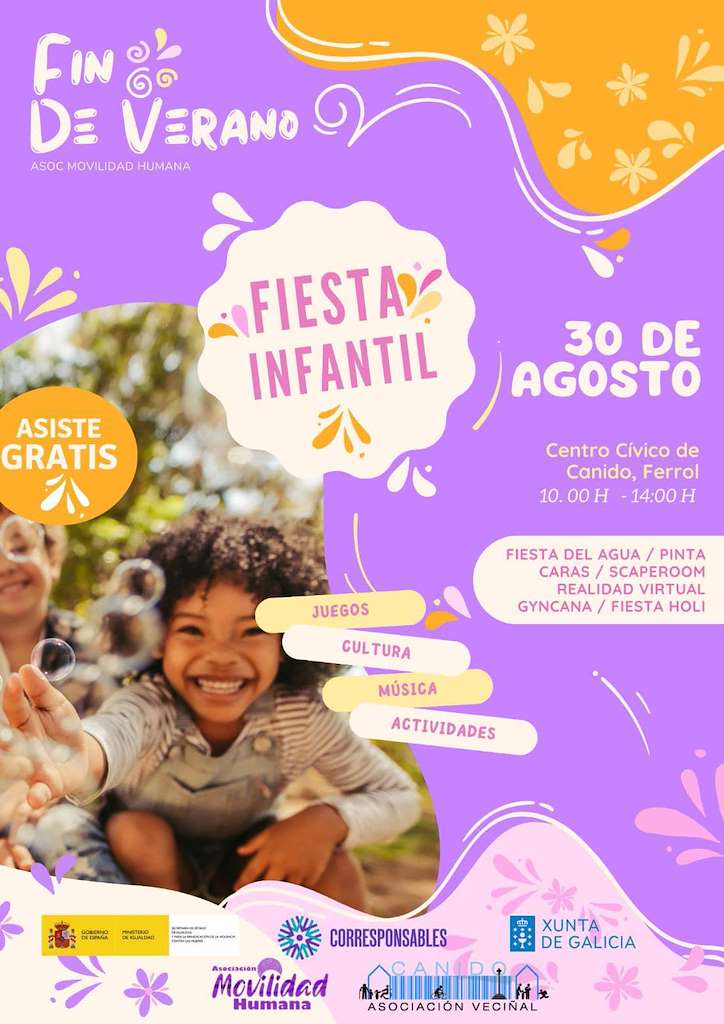 Fiesta Infantil Fin de Verano (2024) en Ferrol