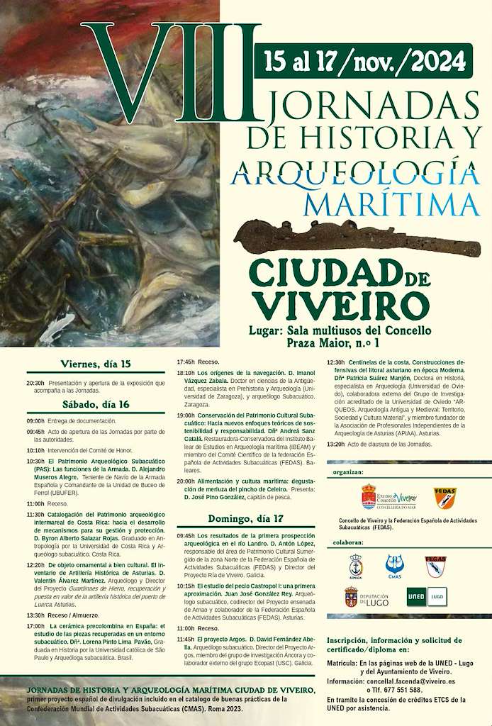 VIII Jornadas de Historia y Arqueología Marítima (2024) en Viveiro