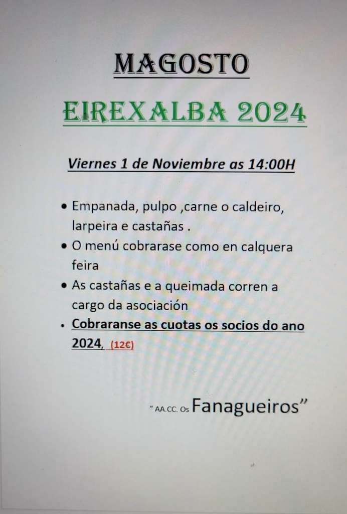 Magosto de Eirexalba (2024) en O Incio