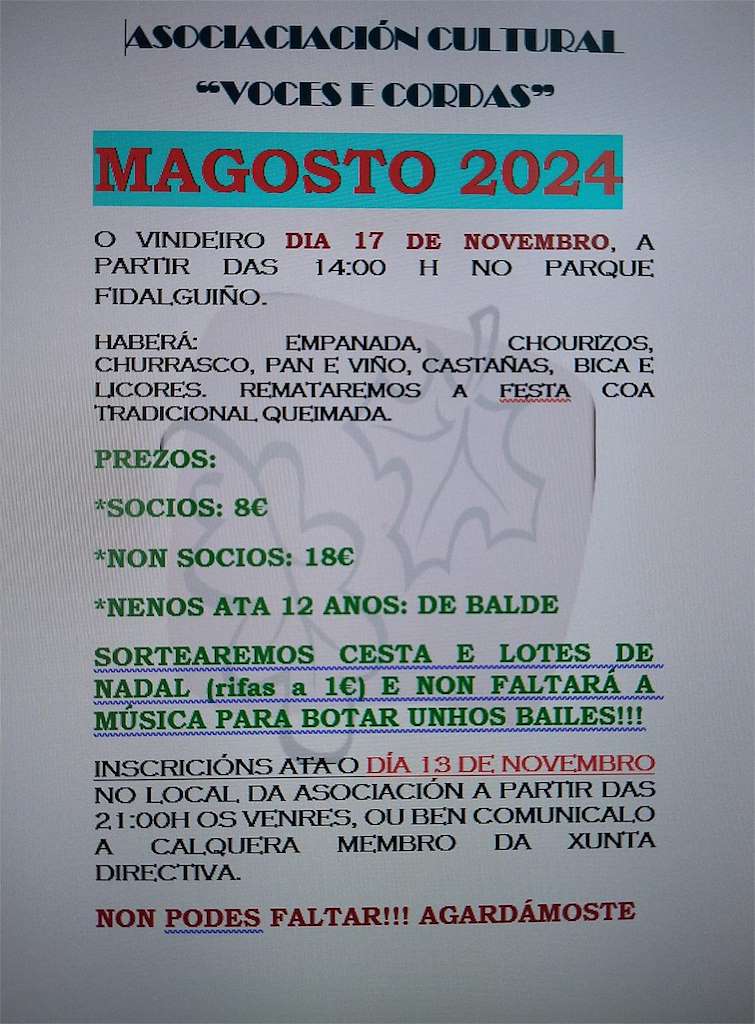 Magosto de Sobrado do Bispo (2024) en Barbadás