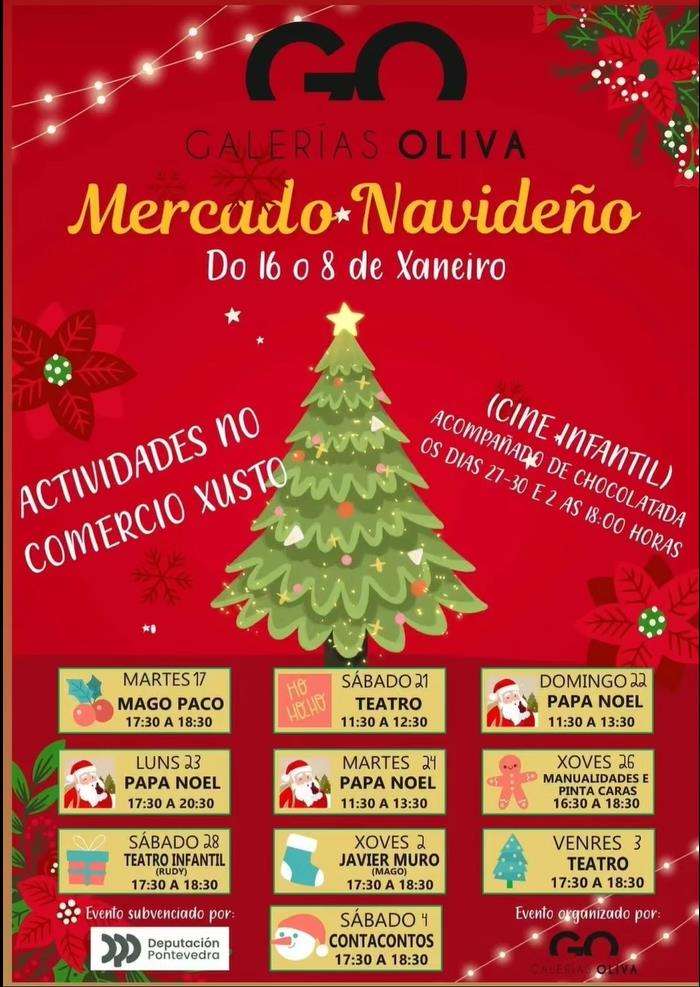 Mercado Navideño nas Galerías Oliva (2024-2025) en Pontevedra