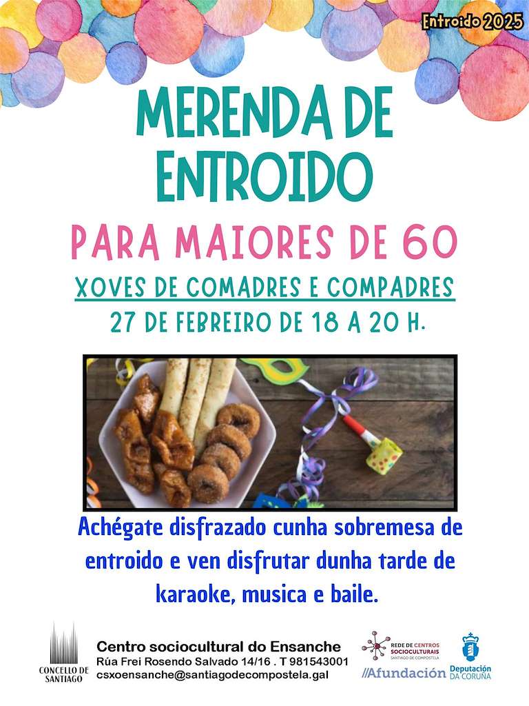 Merenda de Entroido para Maiores de 60 (2025) en Santiago de Compostela