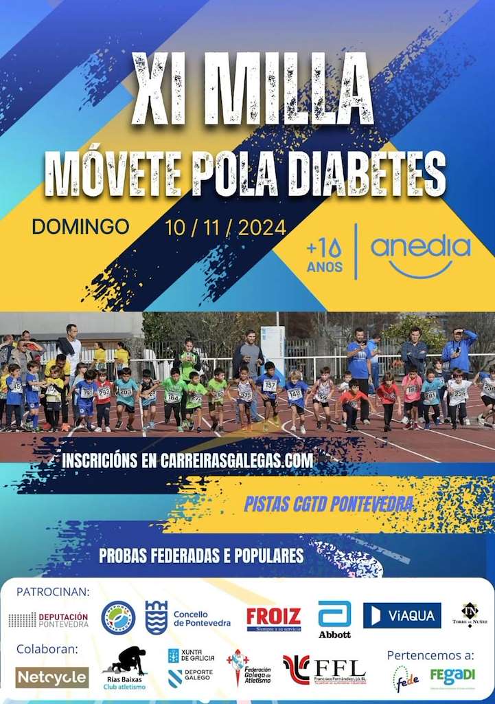 XI Milla Solidaria Anedia - Móvete Pola Diabetes (2024) en Pontevedra