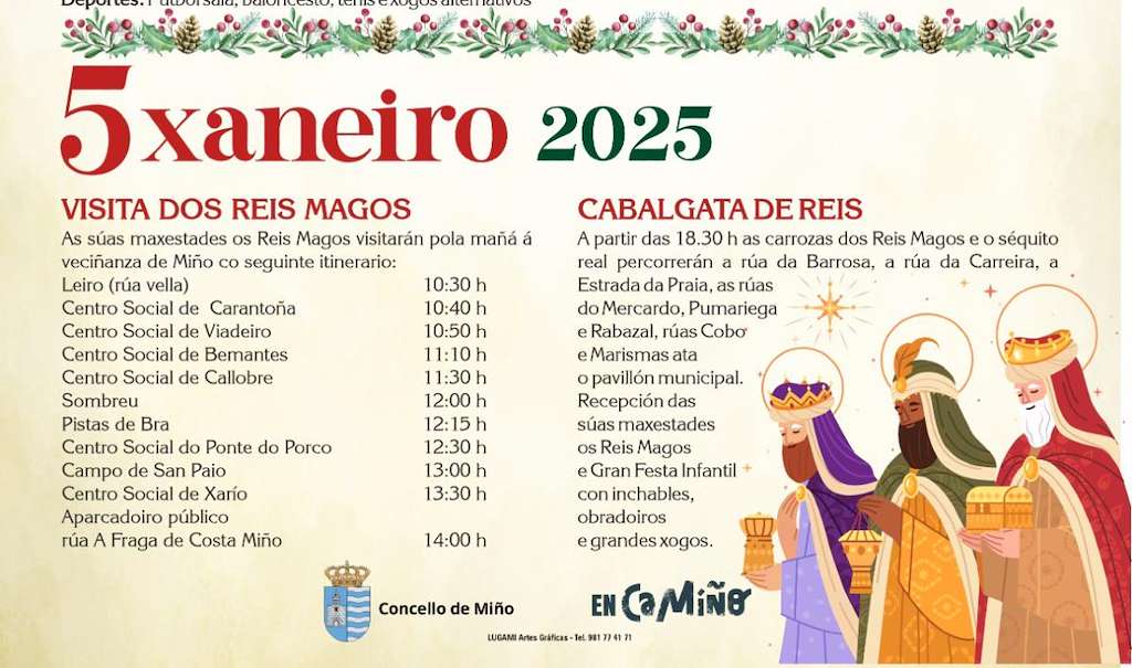 Programa de Nadal - Cabalgata de Reis (2024-2025) en Miño