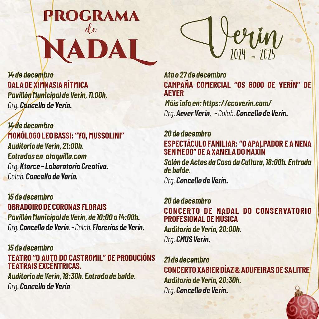 Programa de Nadal - Cabalgata de Reis (2024-2025) en Verín