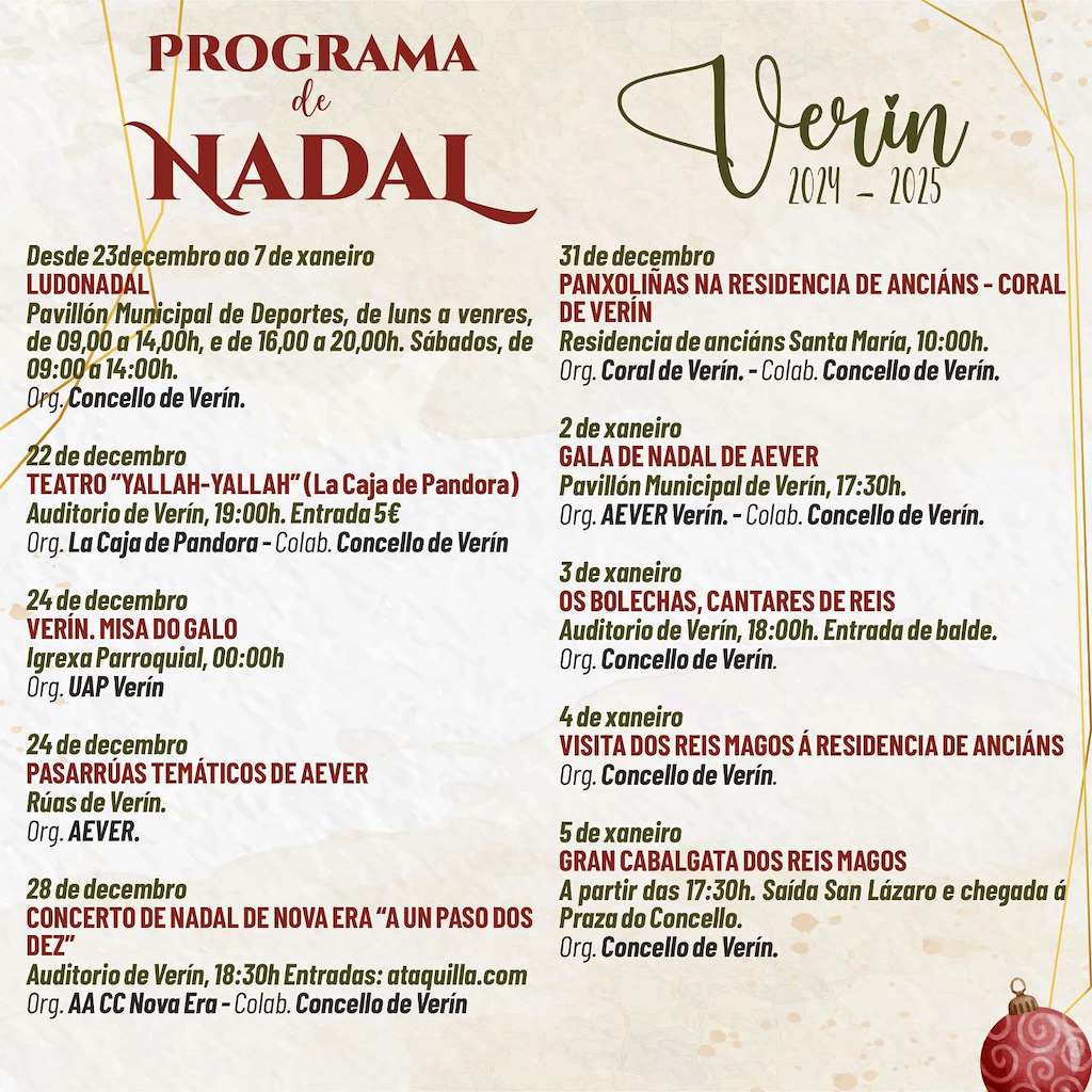 Programa de Nadal - Cabalgata de Reis (2024-2025) en Verín