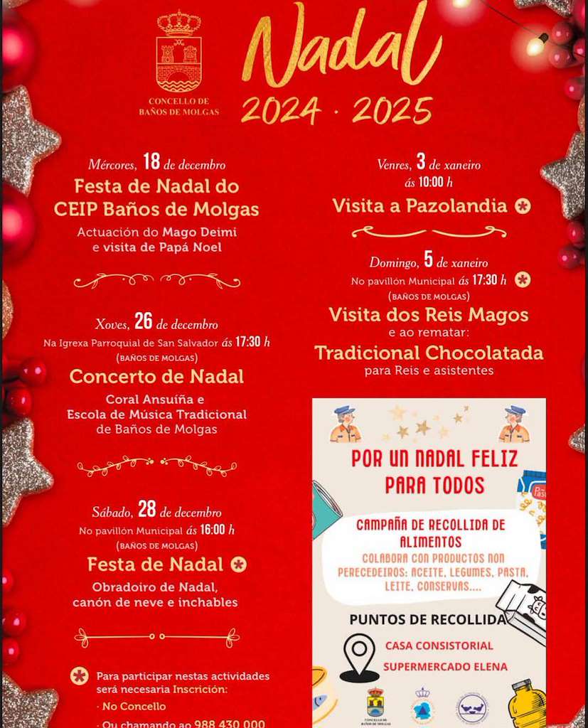 Programación de Nadal - Visita dos Reis (2024-2025) en Baños de Molgas