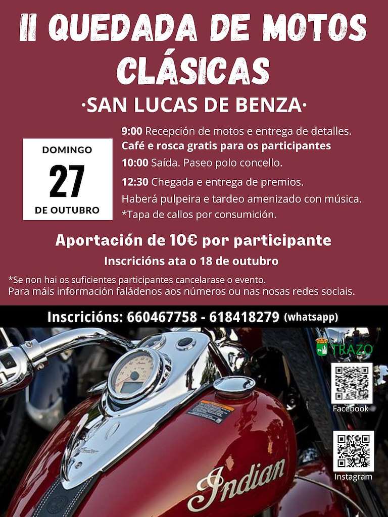 II Quedada de Motos Clásicas de San Lucas de Benza (2024) en Trazo