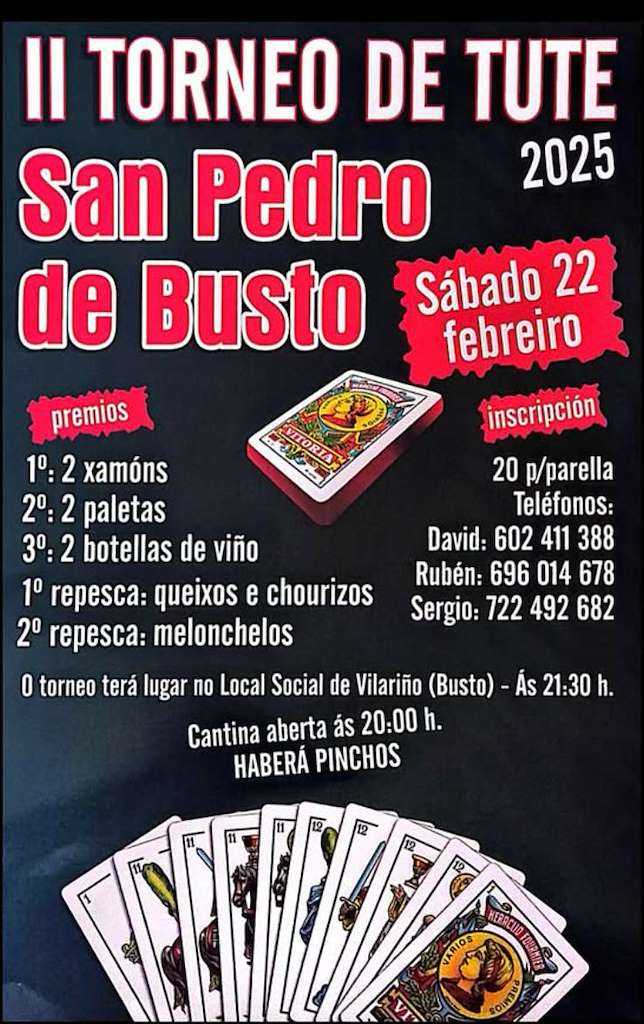 II Torneo de Tute de San Pedro de Busto (2025) en Santiago de Compostela