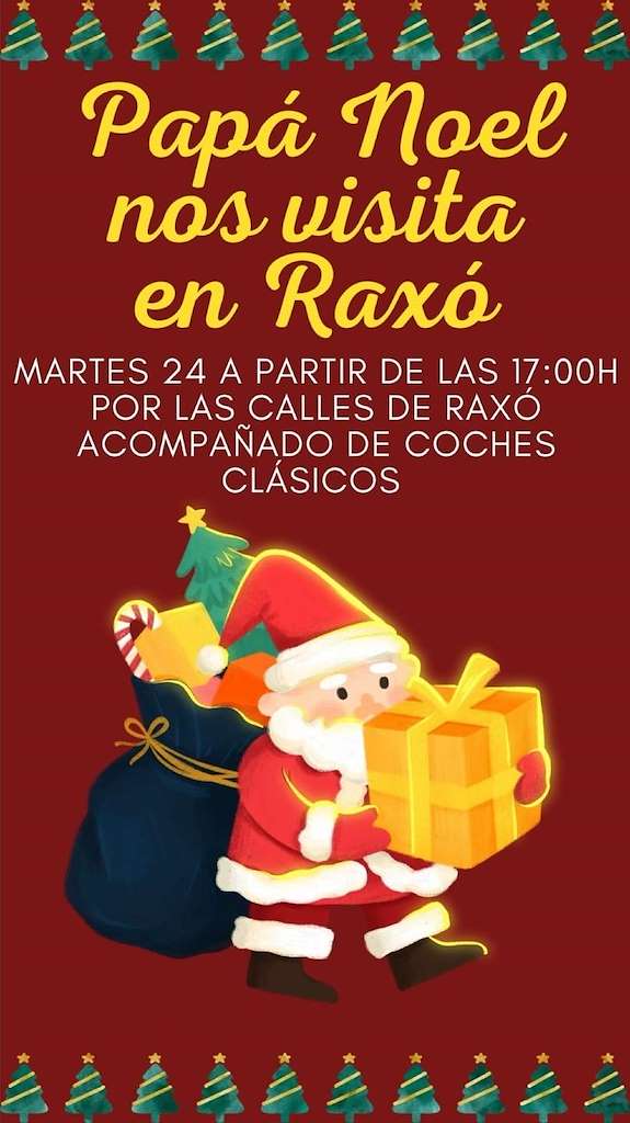 Visita de Papá Noel a Raxó (2024) en Poio