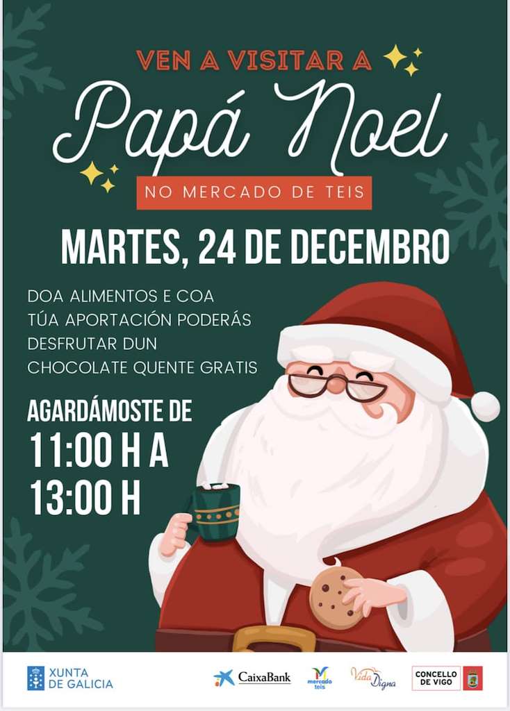 Visita de Papá Noel ao Mercado de Teis  (2024) en Vigo