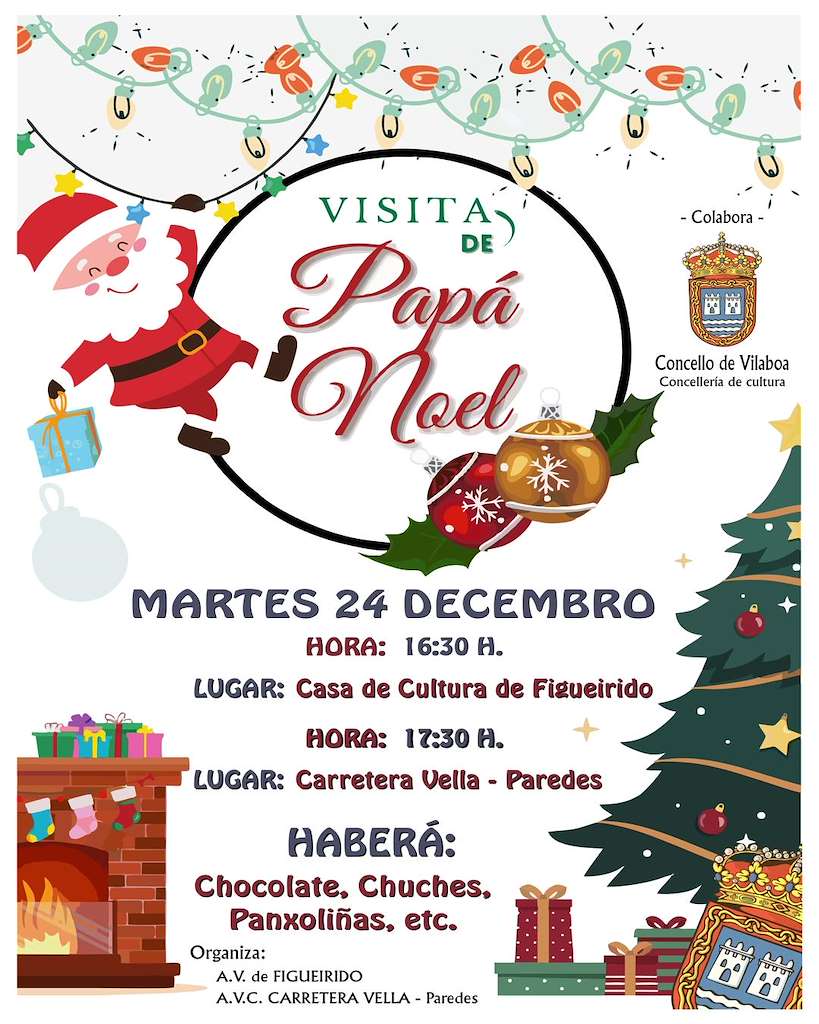 Visita de Papá Noel (2024) en Vilaboa