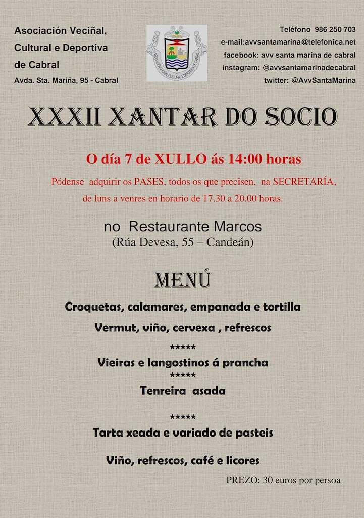 XXXII Xantar do Socio de Cabral (2024) en Vigo